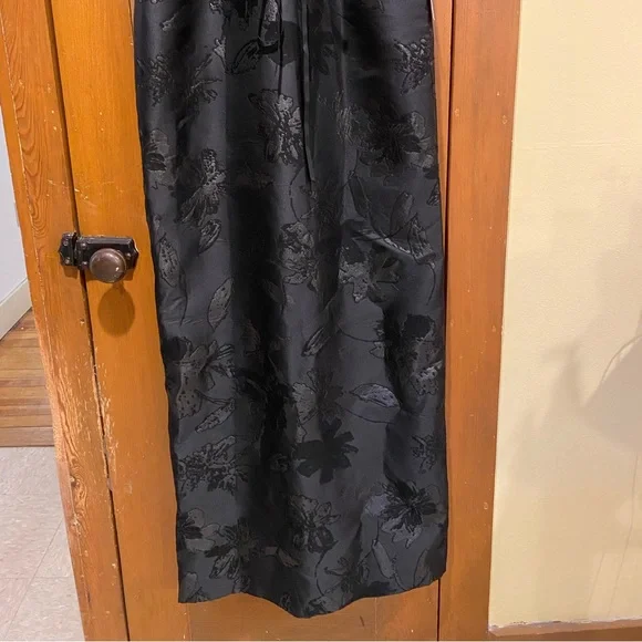 Brand New,RARE,Monique Lhuillier Black Floral Formal Long Dress,Size 12 - Picture 3 of 7
